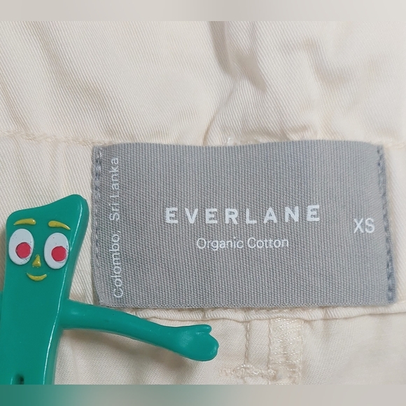 Everlane Cream Cotton Belted Paperbag Barrel Leg Pants, Size XS - Picture 4 of 11